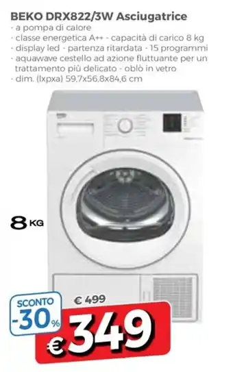DPiù Beko DRX822/3W Asciugatrice offerta