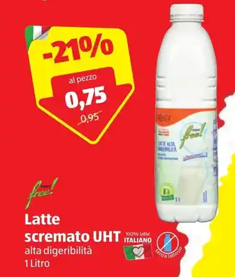 ALDI Latte Scremato UHT 1 litro offerta