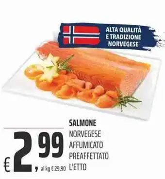 Coop Salmone Norvegese Affumicato Preaffettato l'etto offerta