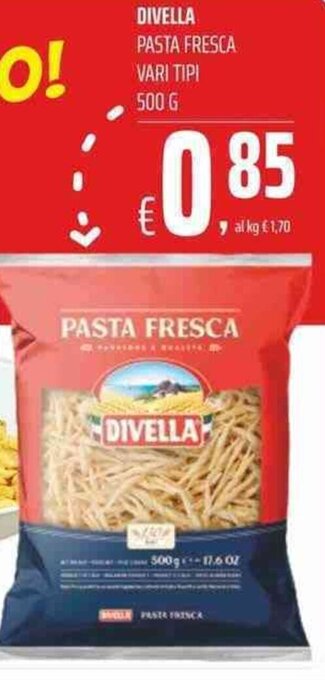Coop Divella Pasta Fresca Vari Tipi 500g offerta