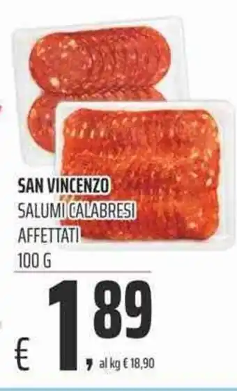 Coop San Vincenzo Salumi Calabresi Affettati 100g offerta