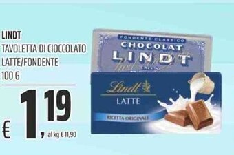 Coop Lindt Tavoletta di Cioccolato Latte/Fondente 100g offerta