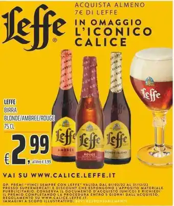 Coop Leffe Birra Blonde/Ambree/Rouge 75cl offerta