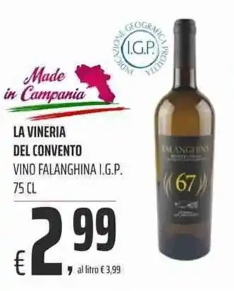 Coop La Vineria del Convento Vino Falanghina I.G.P. 75cl offerta