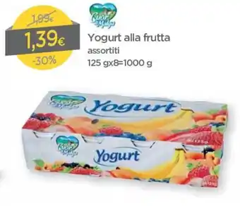 DPiù Yogurt Alla Frutta Assortiti 125g x 8 = 1000g offerta