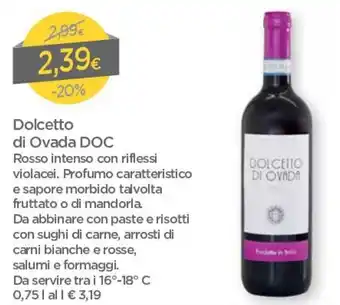 DPiù Dolcetto Di Ovada DOC 0,75 l offerta