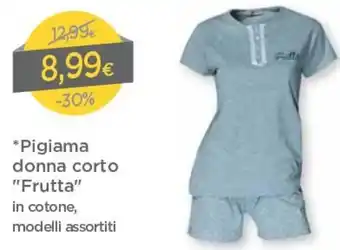 DPiù Pigiama Donna Corto " Frutta" in Cotone offerta