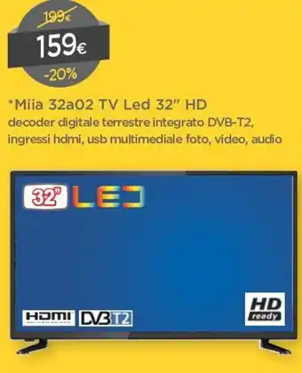 DPiù Miia 32a02 TV Led 32' HD offerta