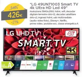 DPiù LG 49UN71003 Smart TV 4K Ultra HD Led 49" offerta