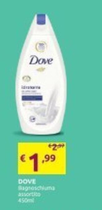 Ipersoap Dove Bagnoschiuma assortito 450ml offerta