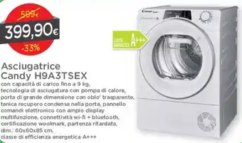 DPiù Asciugatrice Candy H9A3TSEX offerta