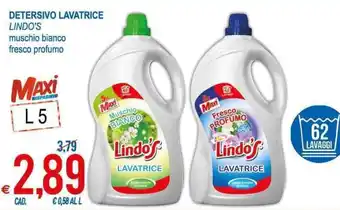 MD Discount Lindo's Detersivo Lavatrice muschio bianco fresco profumo Maxi L 5 offerta