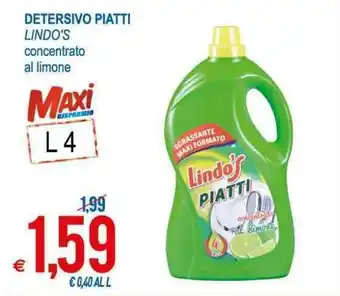 MD Discount Lindo's Detersivo Piatti concentrato al limone Maxi L4 offerta
