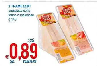 MD Discount 2 Tramezzini prosciutto cotto tonno e maionese 140g offerta