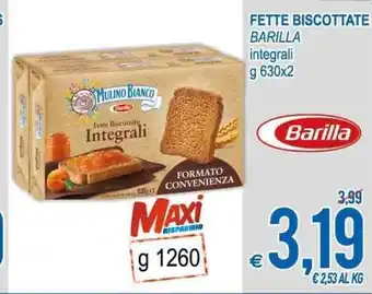 MD Discount Fette Biscottate Barilla integrali 630x2 offerta