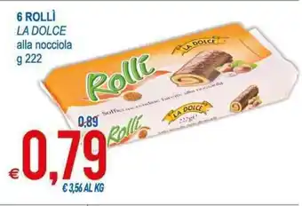 MD Discount 6 Rolli La Dolce alla nocciola 222g offerta
