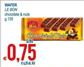MD Discount Wafer Le Bon chocolate & nuts 120g offerta