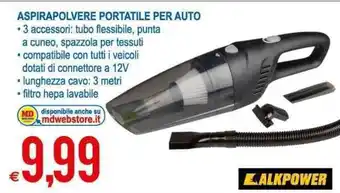 MD Discount Aspirapolvere Portatile Per Auto offerta