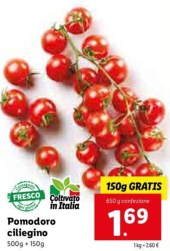 Lidl Pomodoro ciliegino 500g offerta