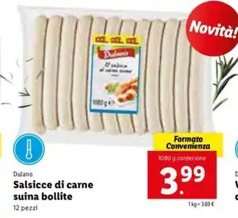 Lidl Dulano Salsicce di carne suina bollite offerta