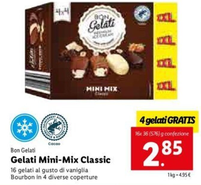 Bon Gelati Gelati MiniMix Classic offerta di Lidl