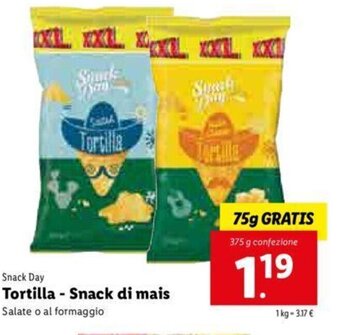 Lidl Snack Day Tortilla-Snack di mais offerta