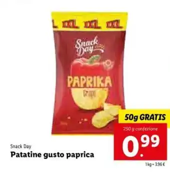 Lidl Snack Day Patatine gusto paprica 250g offerta