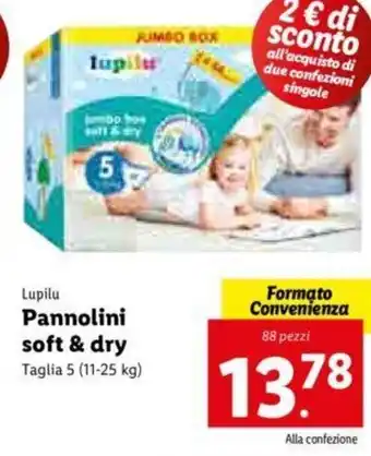 Lidl Lupili Pannolini soft & dry offerta
