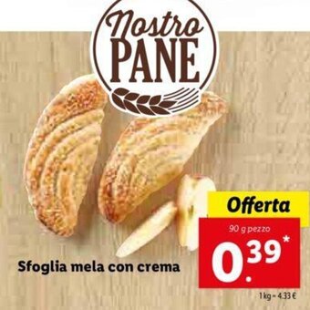 Lidl Sfoglia mela con crema offerta