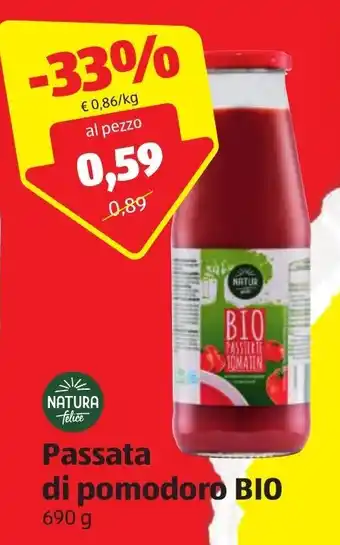 ALDI Natura Felice Passata di pomodoro Bio 690g offerta
