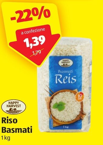 ALDI Happy Harvest Riso Basmati 1 kg offerta