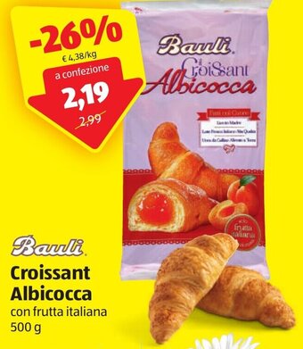 ALDI Bauli Croissant Albicocca con frutta italiana 500 g offerta