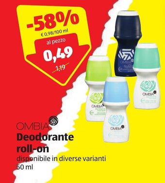 ALDI Ombia Deodorante roll-on 50 ml offerta