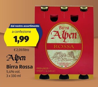 ALDI Alpen Birra Rossa 3 x 330 ml offerta