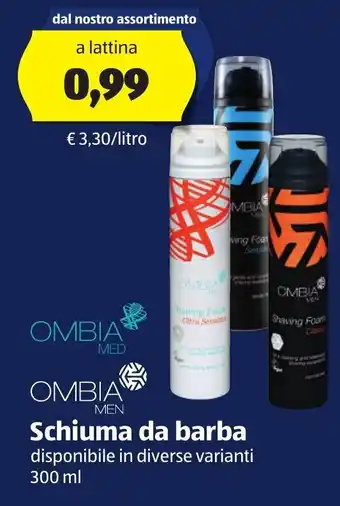 ALDI Ombia Men Schiuma da barba 300 ml offerta