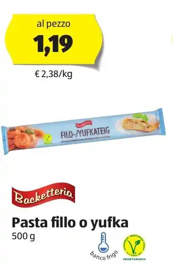 Backetteria Pasta fillo o yufka 500 g