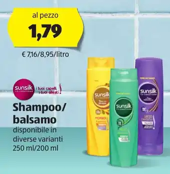 ALDI Sunsilk Shampoo/Balsamo 250/200 ml offerta
