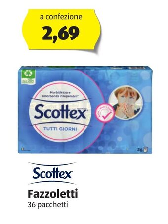 ALDI Scottex Fazzoletti 36 pacchetti offerta