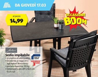 ALDI Belavi Sedia impilabile offerta