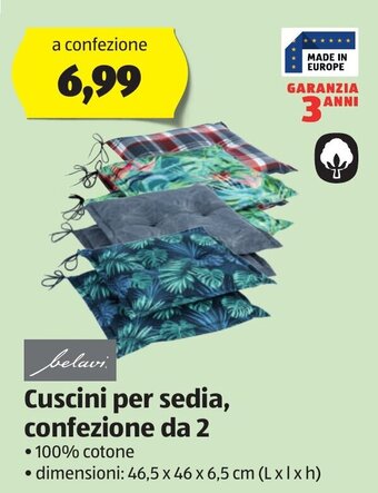 ALDI Belavi Cuscini per sedia, confezione da 2 offerta