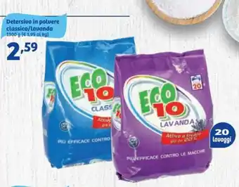 In'S Mercato Eco 10 Detersivo in polvere classico/lavanda 1300g offerta