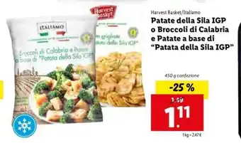 Lidl Harvest Basket/Italiamo Patate della Sila IGP o Broccoli di Calibria e Patate a base di "Patata della Sila IGP 450g offerta