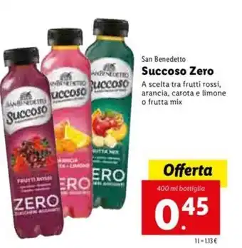 Lidl San Bendetto Succoso Zero 400ml offerta