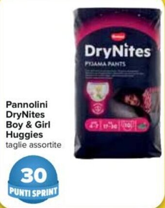Carrefour Pannolini DryNites Boy & Girl Huggies offerta