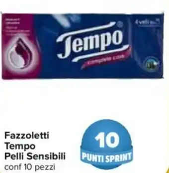 Carrefour Fazzoletti Tempo Pelli Sensibili 10 Pezzi offerta
