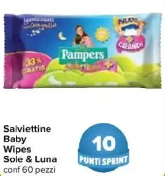 Carrefour Salviettine Baby Wipes Sole & Luna 60 Pezzi offerta