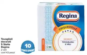 Carrefour Tovaglioli Decorati 5 Stelle Regina 43 Pezzi offerta
