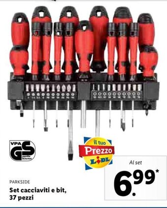 Lidl Parkside Set cacciaviti e bit, 37 pezzi offerta