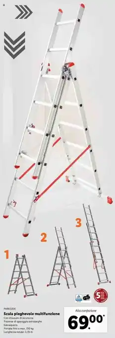 Parkside Scala pieghevole multifunzione 150g 3,70m