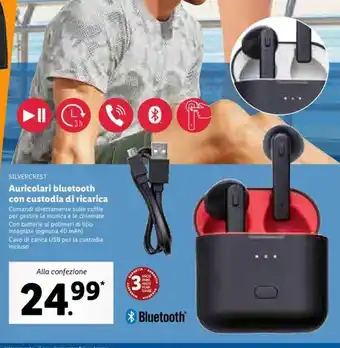 Lidl Silvercrest Auricolari bluetooth con custodia di ricarica offerta